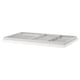 KOMPLEMENT white tray with compartments for jewellery accessories, made of fiberboard and felt, rectangular design.