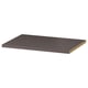 Dark-colored rectangular shelf with smooth paper finish.