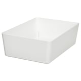KUGGIS storage box, white, rectangular, smooth surface, made from recycled pet plastic.