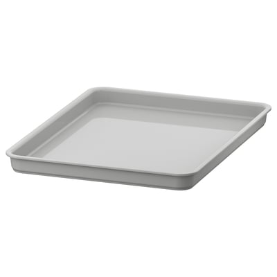 Grey plastic container, flat, minimalist.
