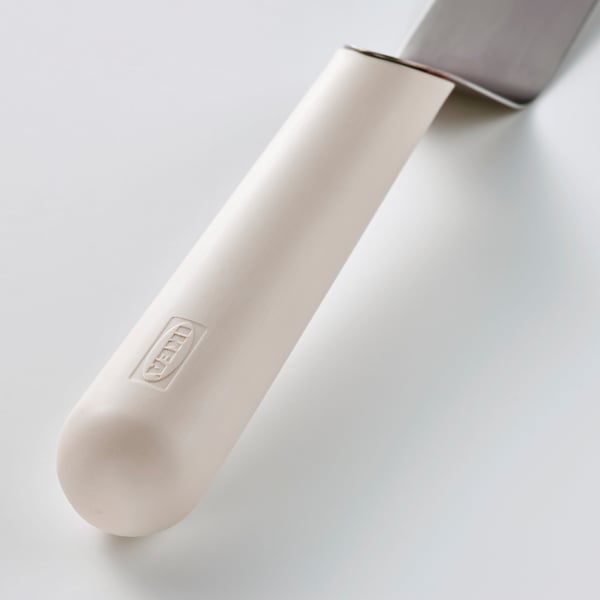 High-quality spatula with ergonomic handle & stainless blade, låttbakad logo.