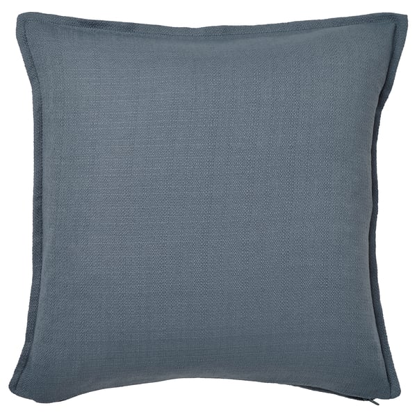 LAGERPOPPEL: blue-grey cushion, textured, zippered, square.