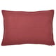 Red pillow with zip and recycled polyester.
