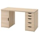 LAGKAPTEN light wood desk, light oak, rectangular, simple design with drawers and cabinet.