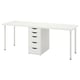 LAGKAPTEN desk: white, rectangular top, 4 drawers, adjustable legs, minimalist, large workspace