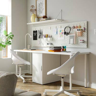 LAGKAPTEN / ALEX Desk, white, 200x60 cm