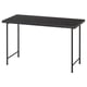 LAGKAPTEN: sleek black desk, modern and minimalist, made with eco-friendly materials, sturdy metal legs.