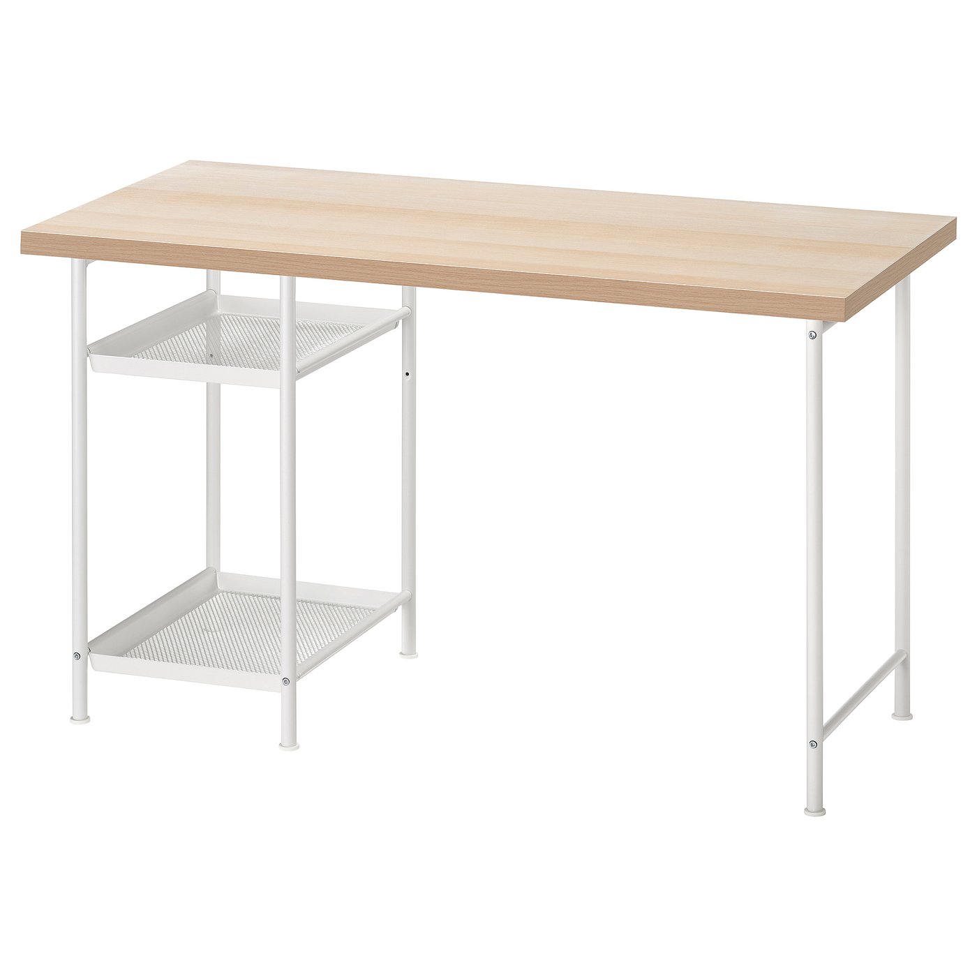 LAGKAPTEN / SPÄND desk, white stained oak effect/white, 120x60 cm