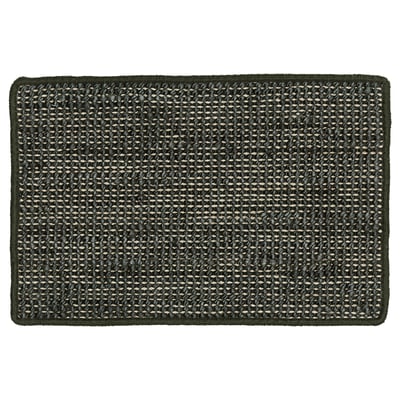 Landvana dark green jute door mat, rectangular shape with textured surface.