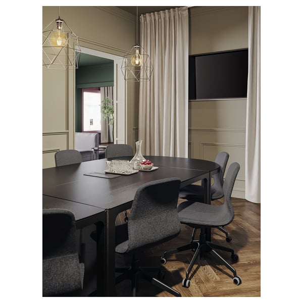 LÅNGFJÄLL Conference chair, Gunnared dark grey/black