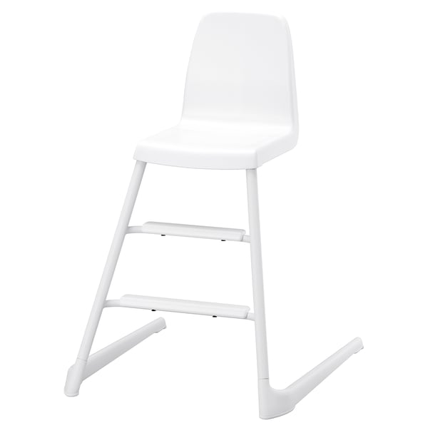 White LANGUR kids chair with adjustable feet & footrests.
