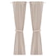 Light pink LENDA curtains, cotton with ribbed texture, tied back.