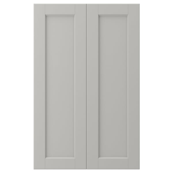 LERHYTTAN light grey kitchen cabinets with classic, traditional design and solid wood frame.