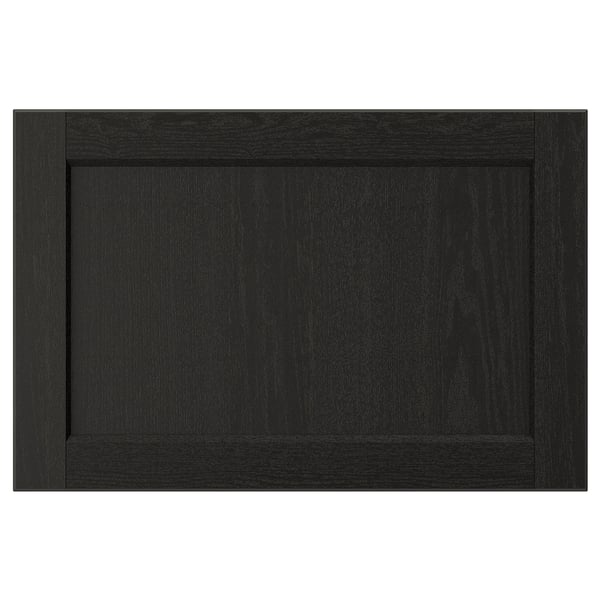 LERHYTTAN black kitchen door, solid wood frame, ash veneer panel.