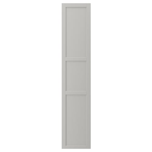 LERHYTTAN kitchen door, light grey, solid wood frame with bevelled edges, traditional design.