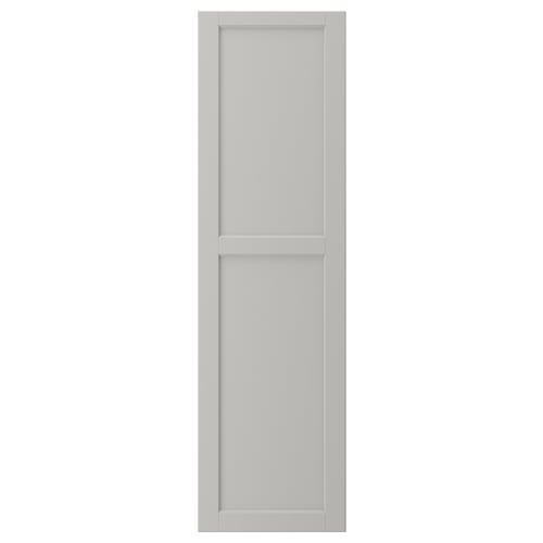 LERHYTTAN light grey solid wood kitchen door, classic bevelled edges, inset veneer panel, traditional design.