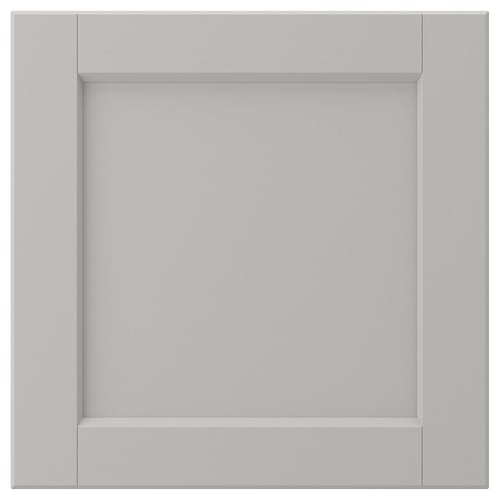 LERHYTTAN grey kitchen cabinet. Solid wood frame, bevelled edges, inset veneer. Classic, square design.