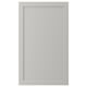 A LERHYTTAN grey kitchen cabinet door with a wooden frame and bevelled edges.