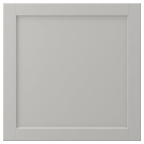LERHYTTAN kitchen cabinet, light grey, square, solid wood frame with panel.