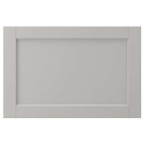 LERHYTTAN light grey kitchen cabinet, solid wood, rectangular, classic design with bevelled edges.