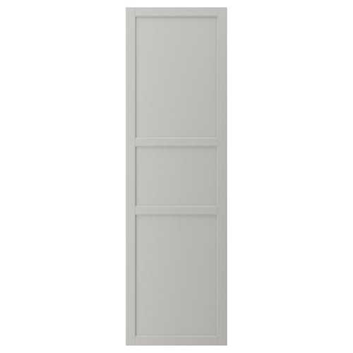 Light grey LERHYTTAN kitchen door with bevelled edges and veneer panel. Classic and traditional design.
