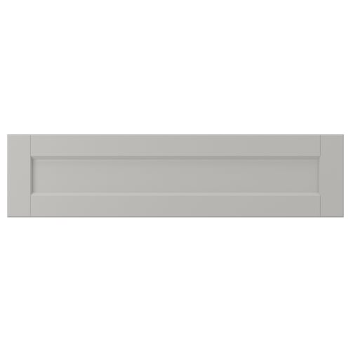 LERHYTTAN light grey drawer front, classic design with solid wood frame and bevelled edges.