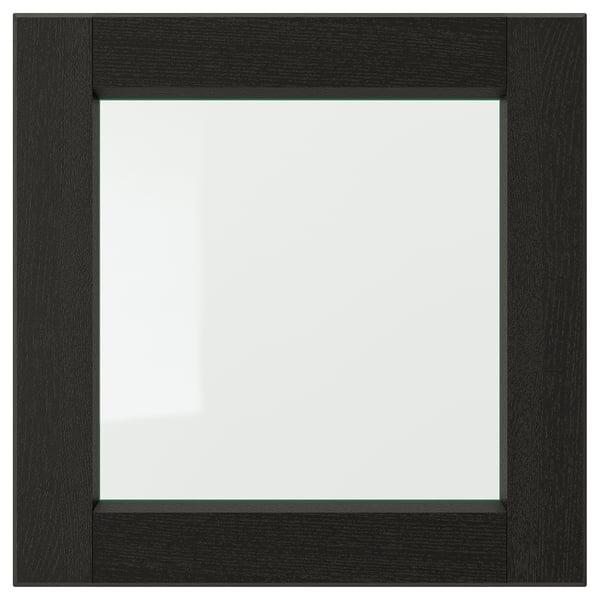 Black wooden frame with bevelled edges, square shape.