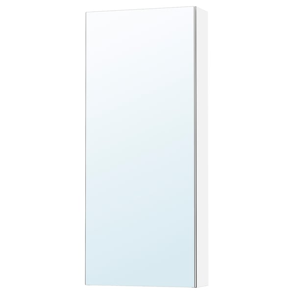 Letan mirror cabinet: white, mirrored sides, sleek, modern, space-saving.