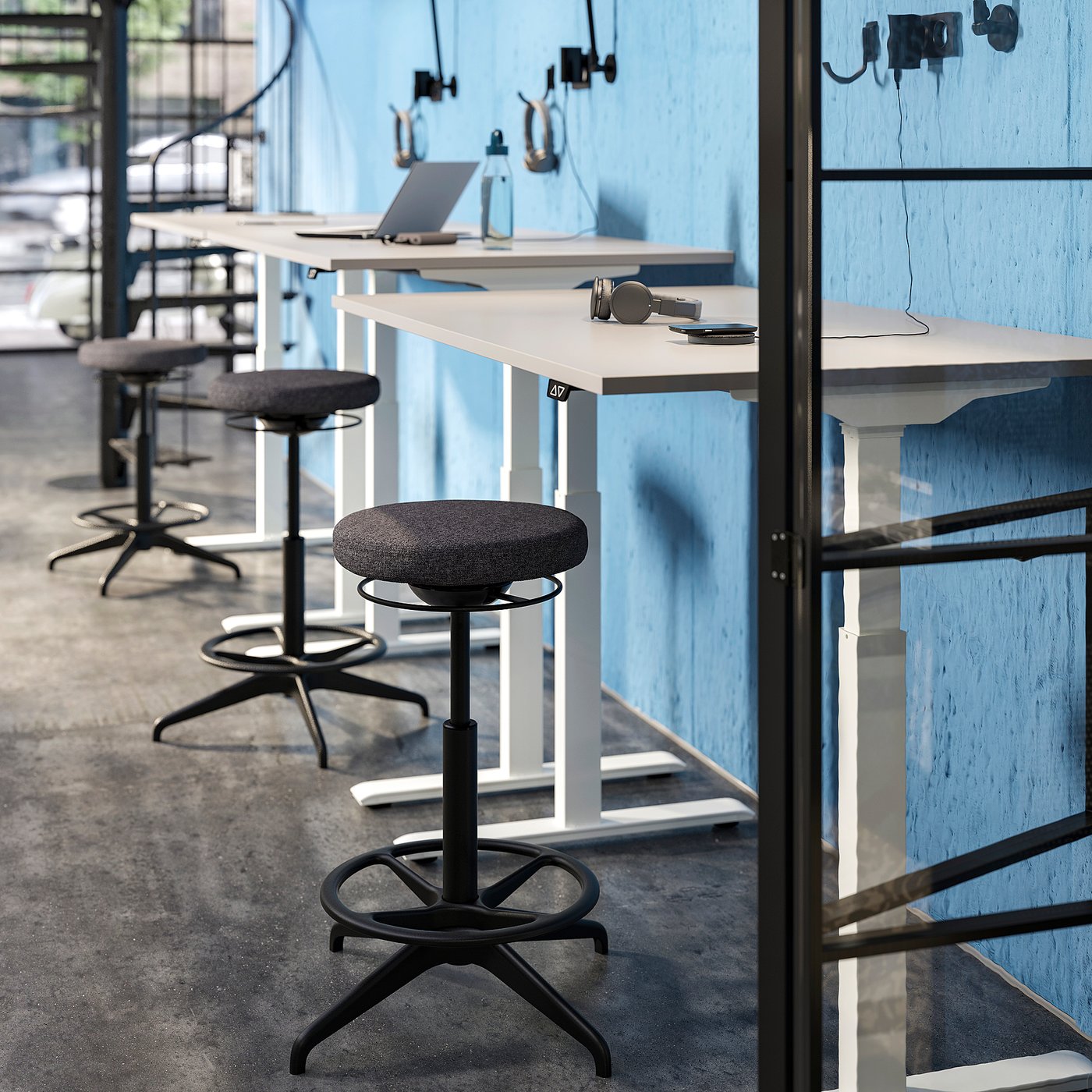 LIDKULLEN active sit/stand support, Gunnared dark grey - IKEA Latvia