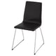 A modern black upholstered chair, LILLÅNÄS, with a chrome sled base, designed for comfort and style.