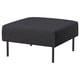 Dark grey fabric lilleham stool, square shape, black metal legs.