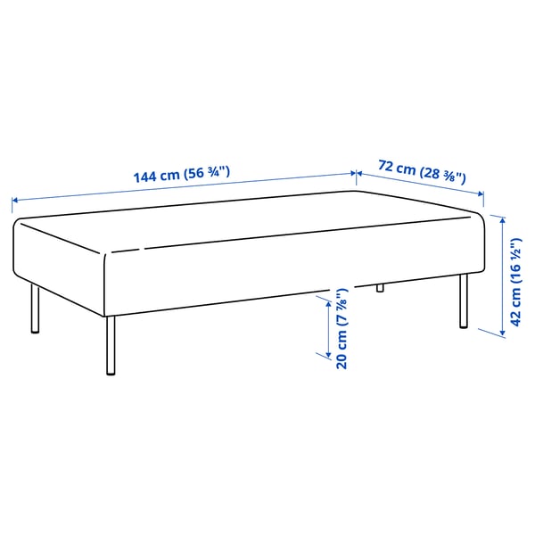 Illustration with measurements for the product: LILLEHEM.