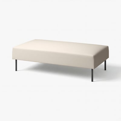Lillehcem modular light beige sofa, rectangular with metal legs, minimalist design.