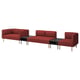 Red modular sofa set, lilleham, flexible design with armrests, wood legs.