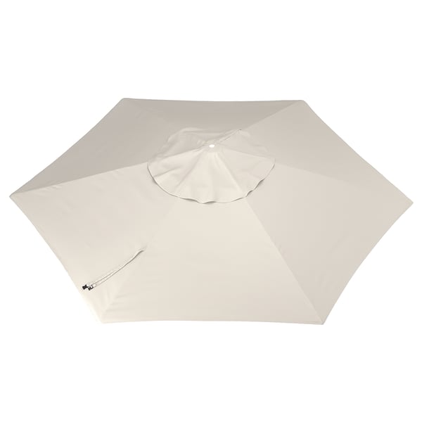 Beige LINDÖJA parasol canopy, recycled polyester, uv protection, hook & loop attachment.