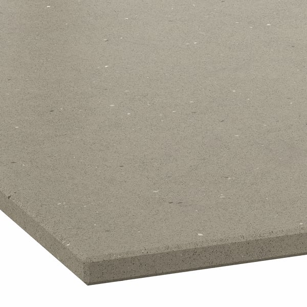 Smooth, speckled grey worktop made of recycled glass, showcasing high-quality, durable surface.