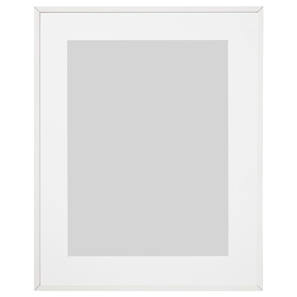 A sleek, silver LOMVIKEN picture frame with a thin metal edge, designed to enhance photos safely and stylishly.