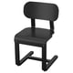 Black cantilever chair, sleek design, birch veneer, minimalist style.