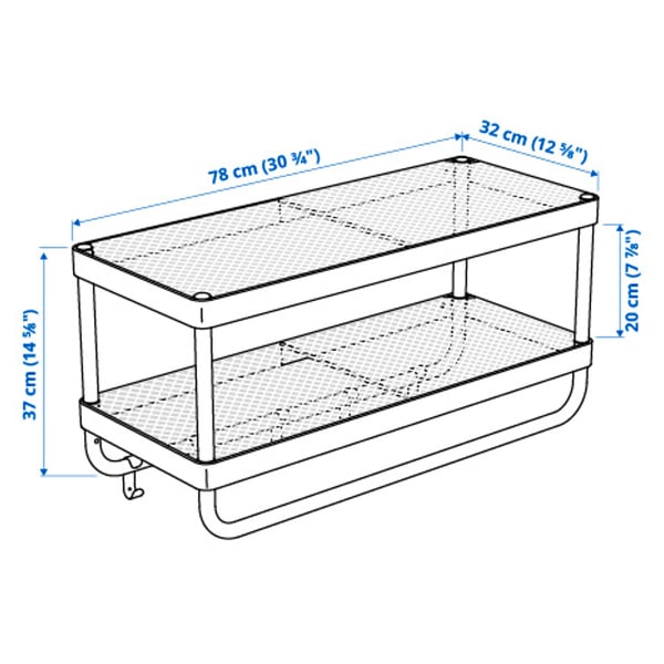 Illustration with measurements for the product: MACKAPÄR.