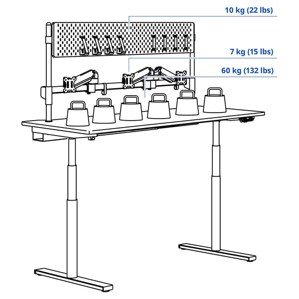 Illustration with measurements for the product: MÅLOMRÅDE.