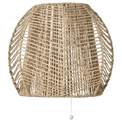 MÅNALG woven wall lamp, natural, hexagonal shape, hanging cord, intricate design, unique handcrafted details.