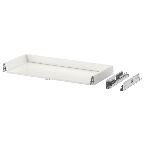 White MAXIMERA drawer with runners, fully extends for easy access.