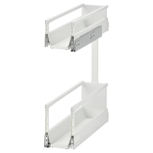 MAXIMERA white pull-out cabinet, sleek and functional, made of epoxy-coated steel and particleboard, ideal for organised storage.