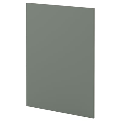 METOD kitchen door in grey-green with modern, rectangular design and smooth finish.