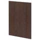 Dark brown wooden panel, rectangular, smooth surface, stained finish.