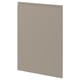 Gray-beige kitchen cabinet door, square with rounded edges, matte finish.