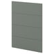 Modern grey-green flat panel drawer fronts with minimalist design.