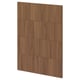 METOD walnut kitchen cabinet front. Smooth, rectangular wooden panel with 4 horizontal lines.