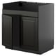 METOD black kitchen base unit, sleek design, glossy finish.