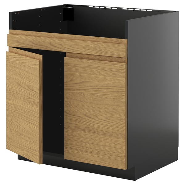 Black METOD kitchen cabinet, minimalist